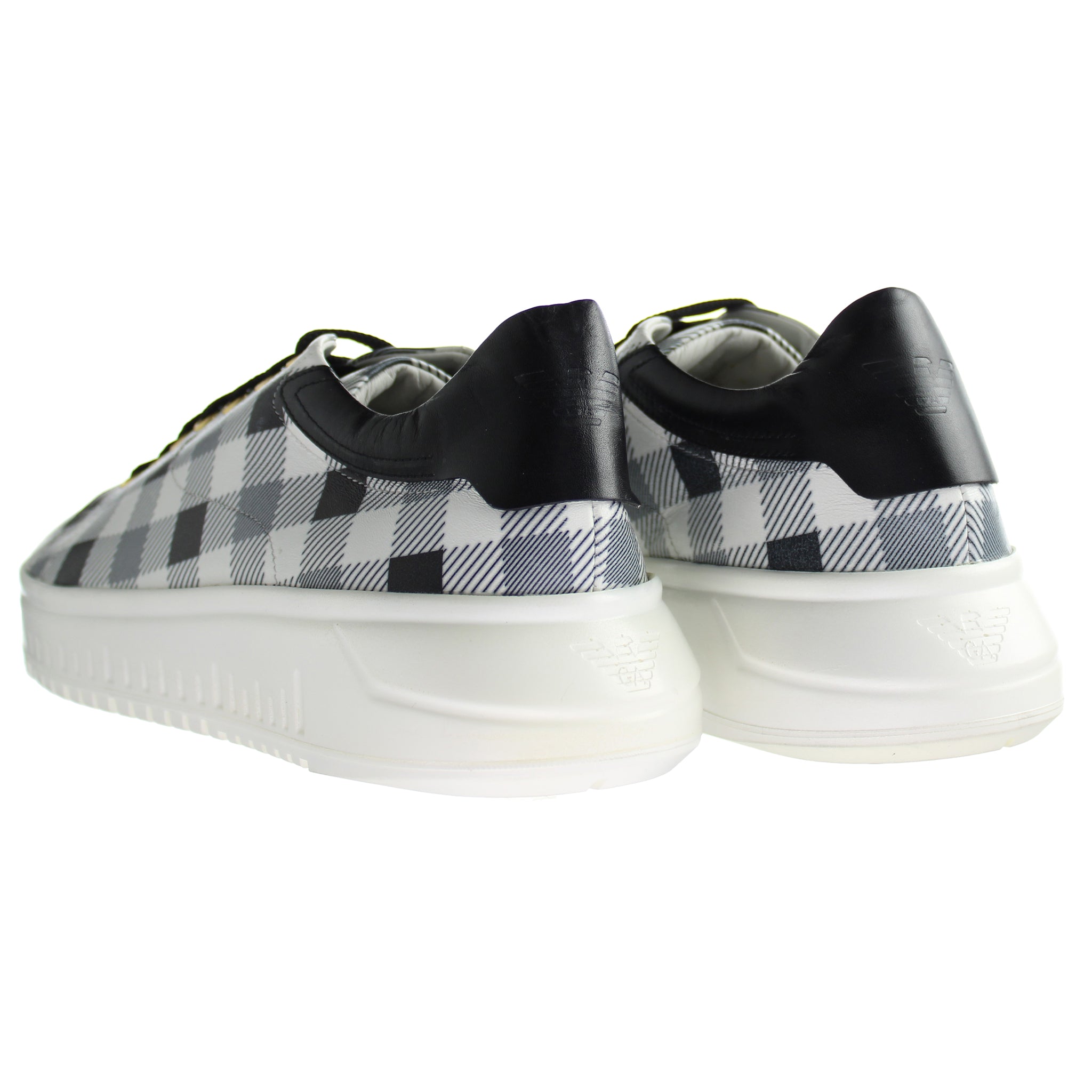 Emporio Armani Checkered Mens Black/White Trainers