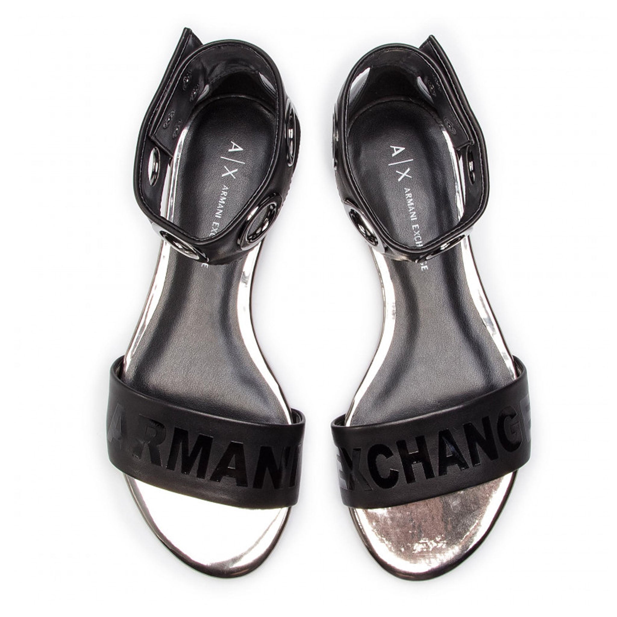 Armani Exchange Womens Black Sandal