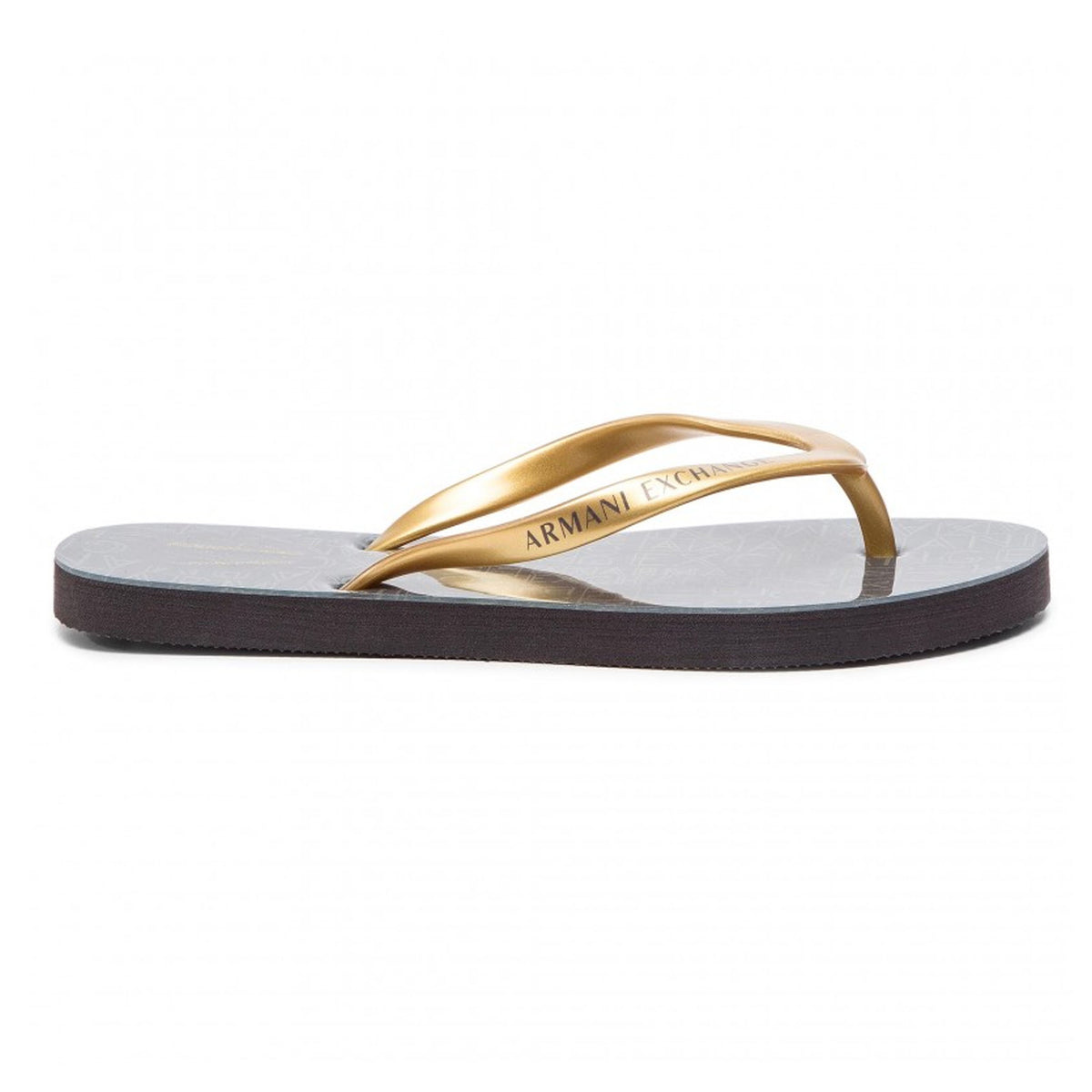 Armani Exchange PVS Womens Black/Gold Flip-Flops